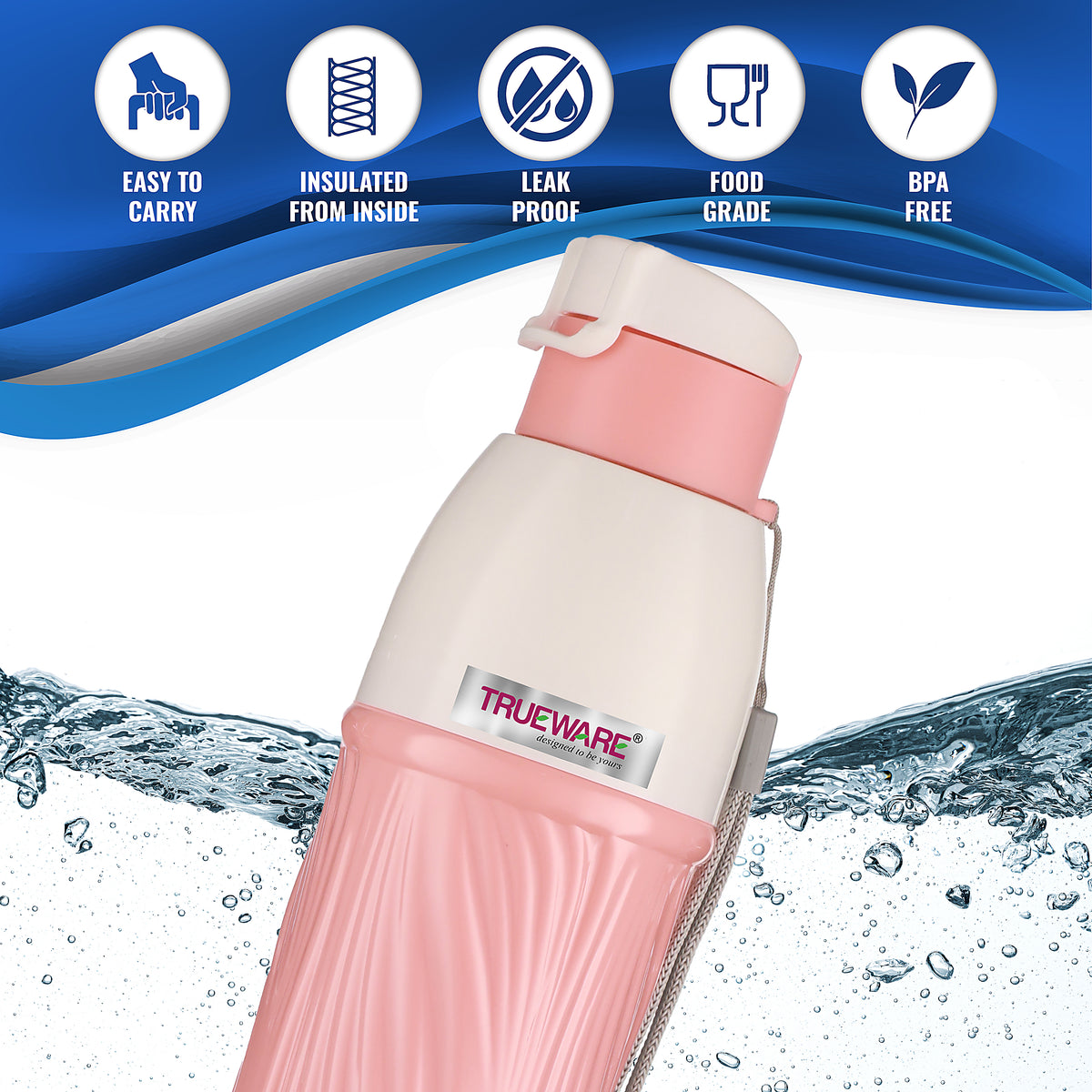 Trueware Aqua Pure 700 Insulated Water Bottle | 590 ml