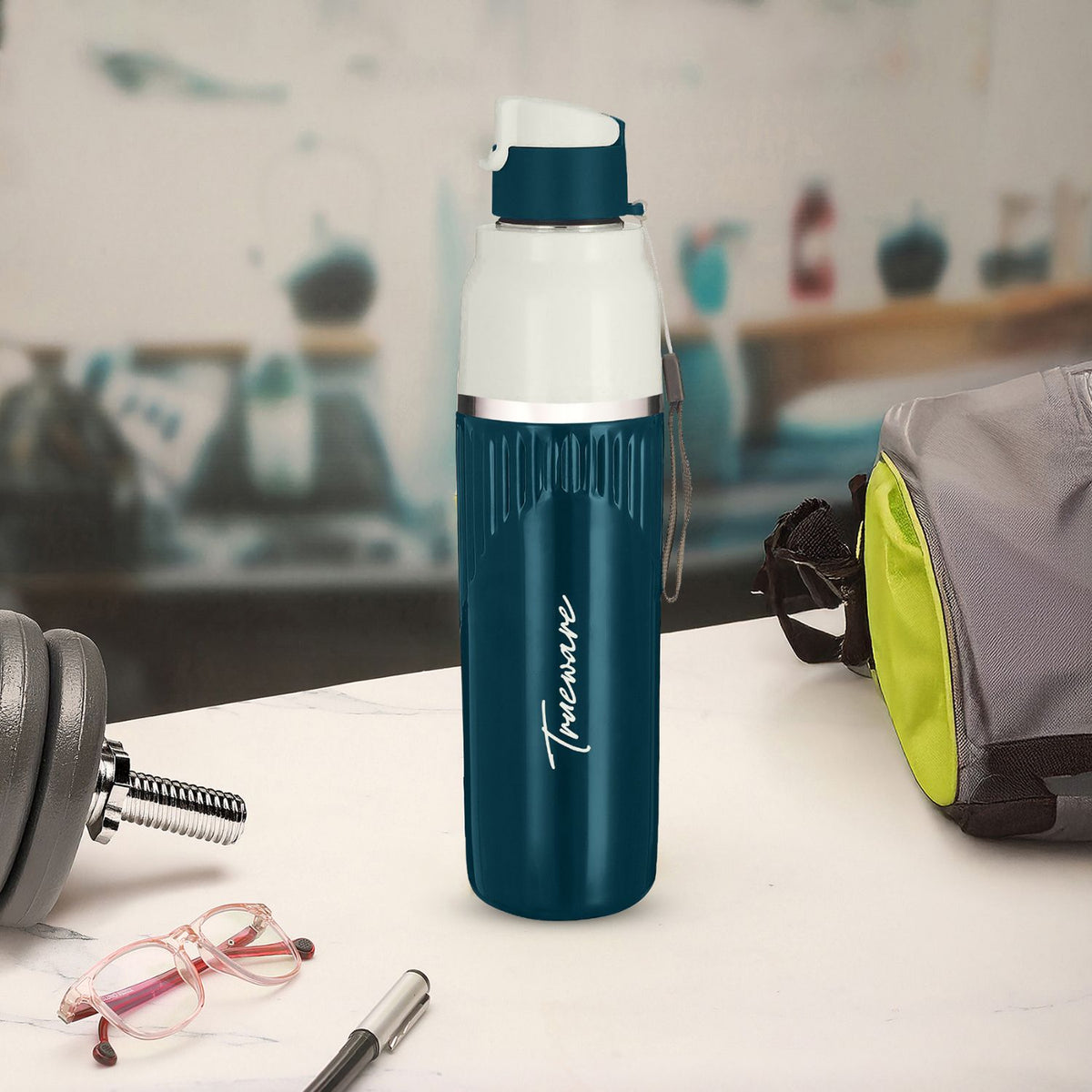 Trueware Aqua Snow Inner Stainless Steel Water Bottle | 600 ml