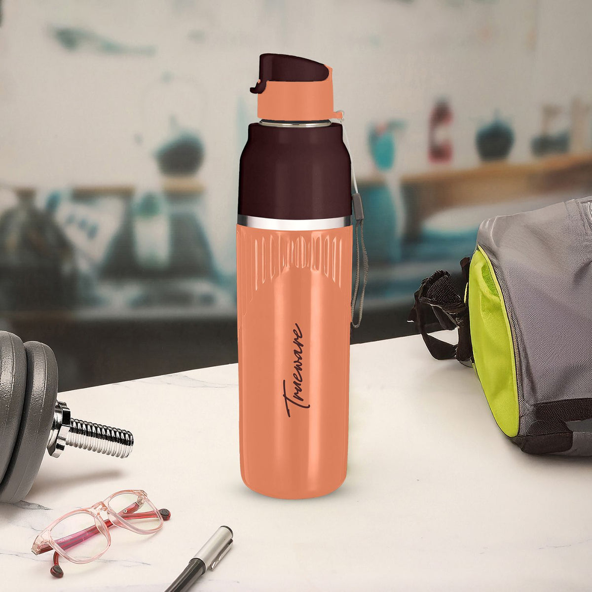 Trueware Aqua Snow Inner Stainless Steel Water Bottle | 600 ml