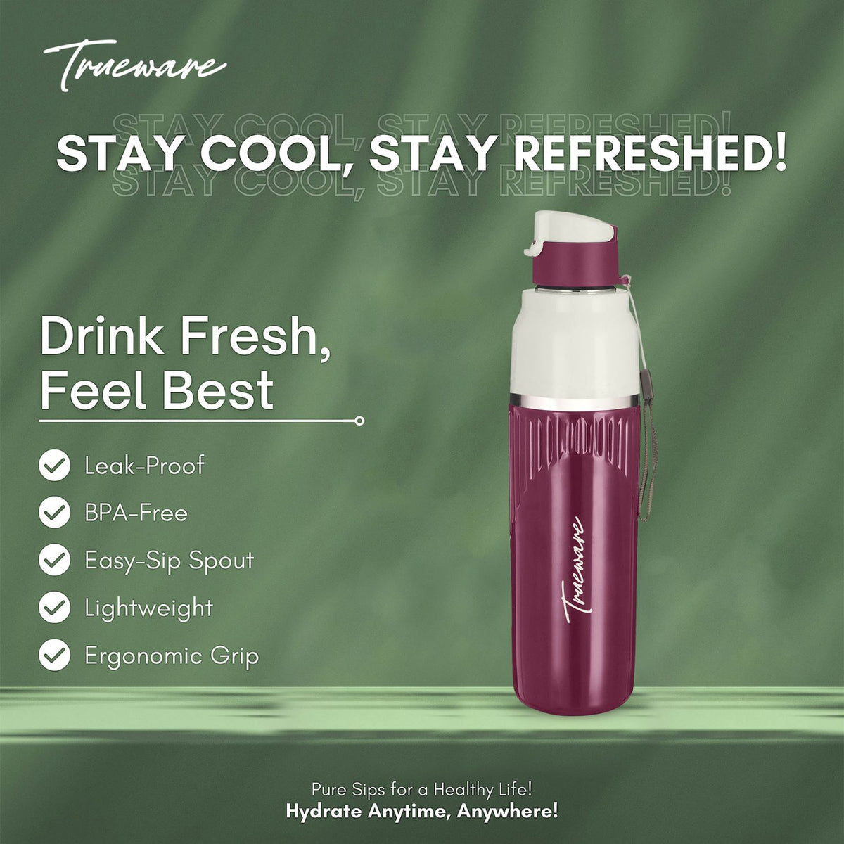 Aqua Snow Inner Stainless Steel Water Bottle | 600 ml