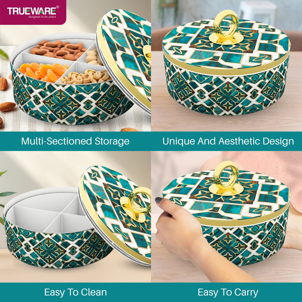 Trueware Paris Luxury Candy Set | Premium Dry Fruit & Sweet Serving Set