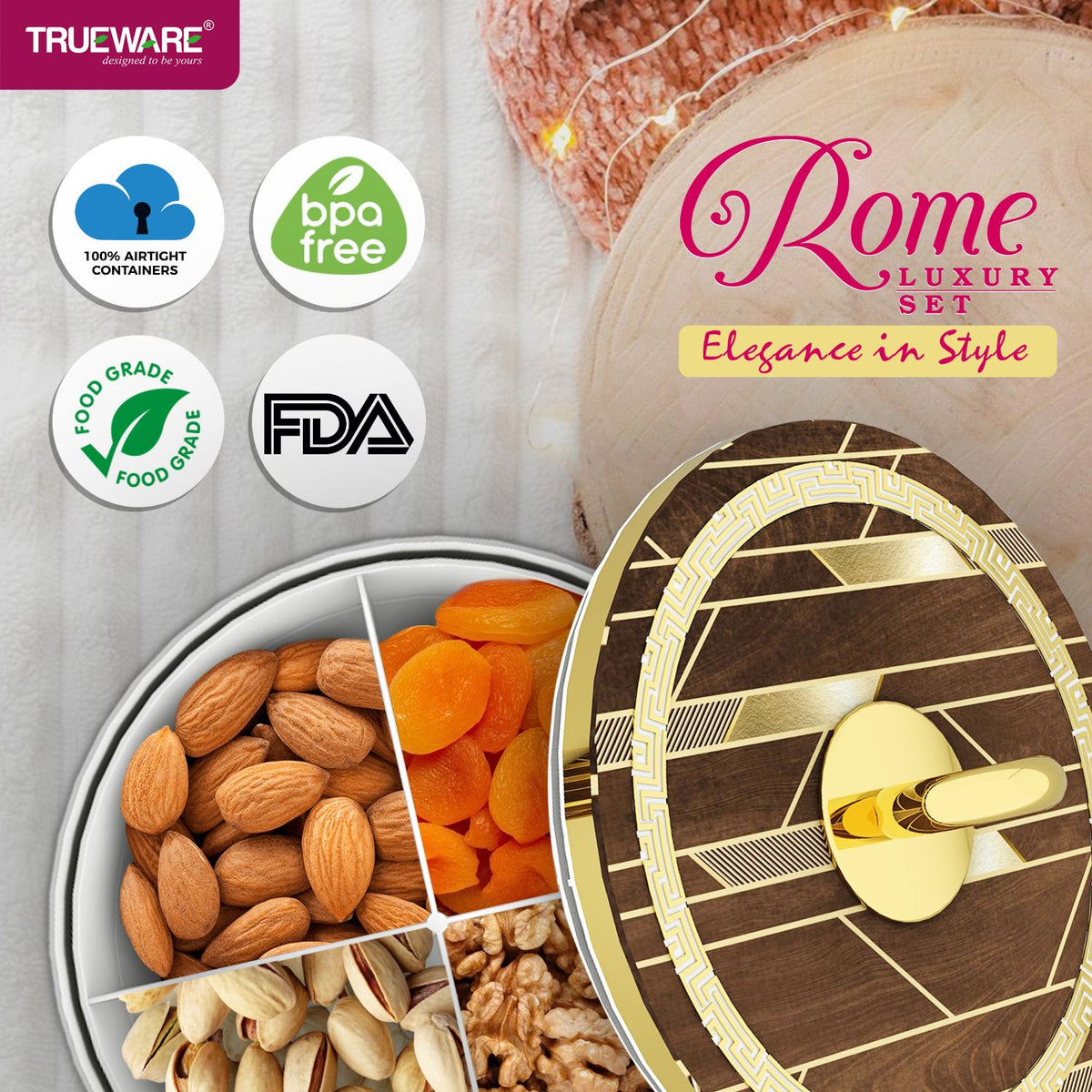 Trueware Rome Luxury Candy Set | Premium Dry Fruit & Sweet Serving Set