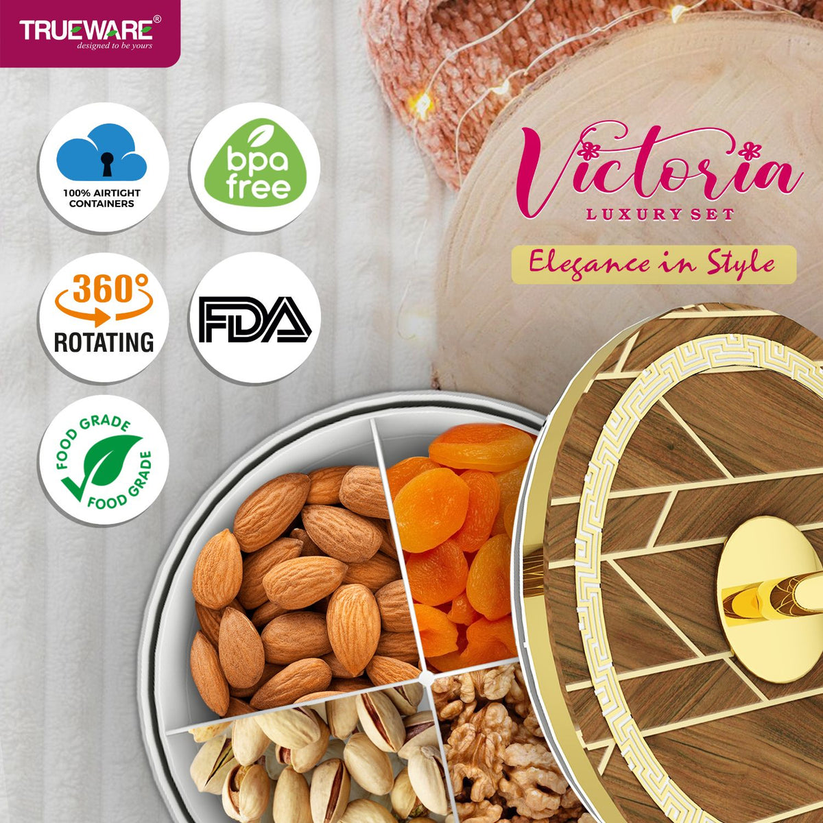 Victoria Luxury Candy Set | Premium Dry Fruit & Sweet Serving Set