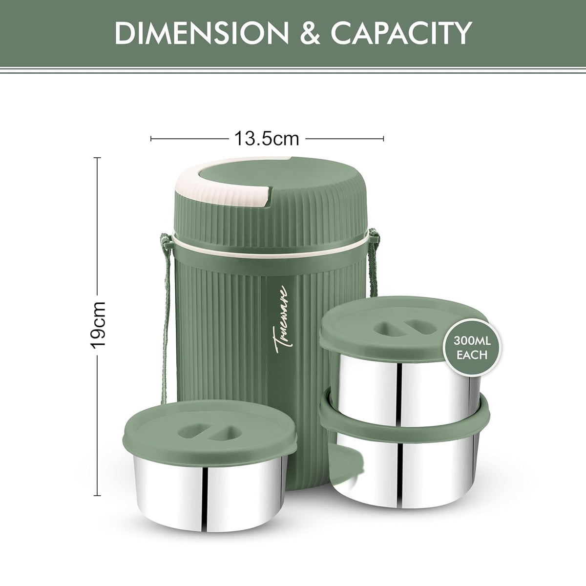 Trueware Grub 2 Lunch Box |3 Containers