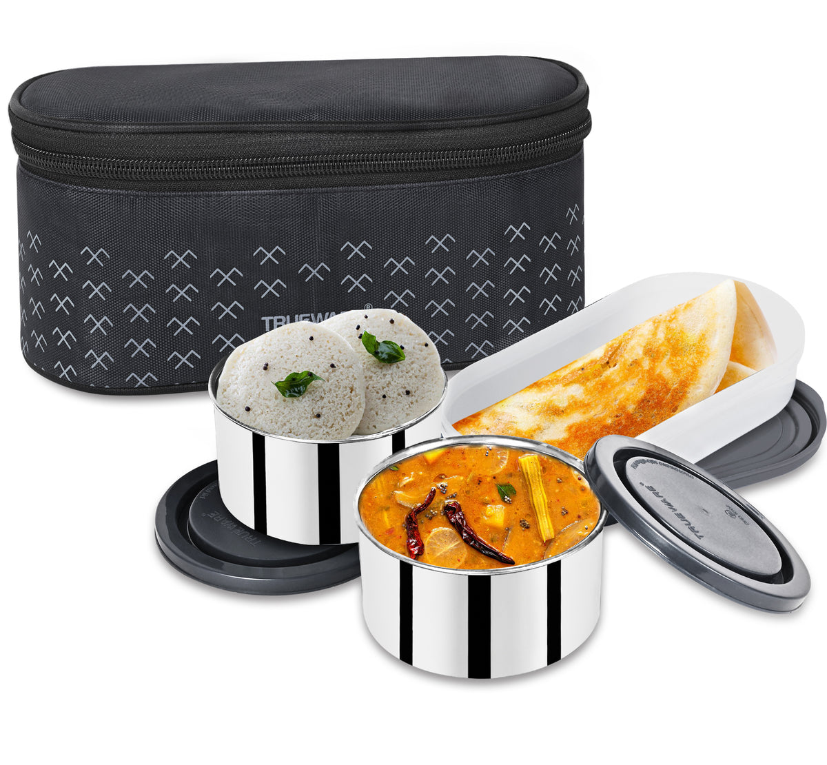 Trueware Meal Mate 2+1 Lunch Box | 2 Containers + 1 Chapati Container
