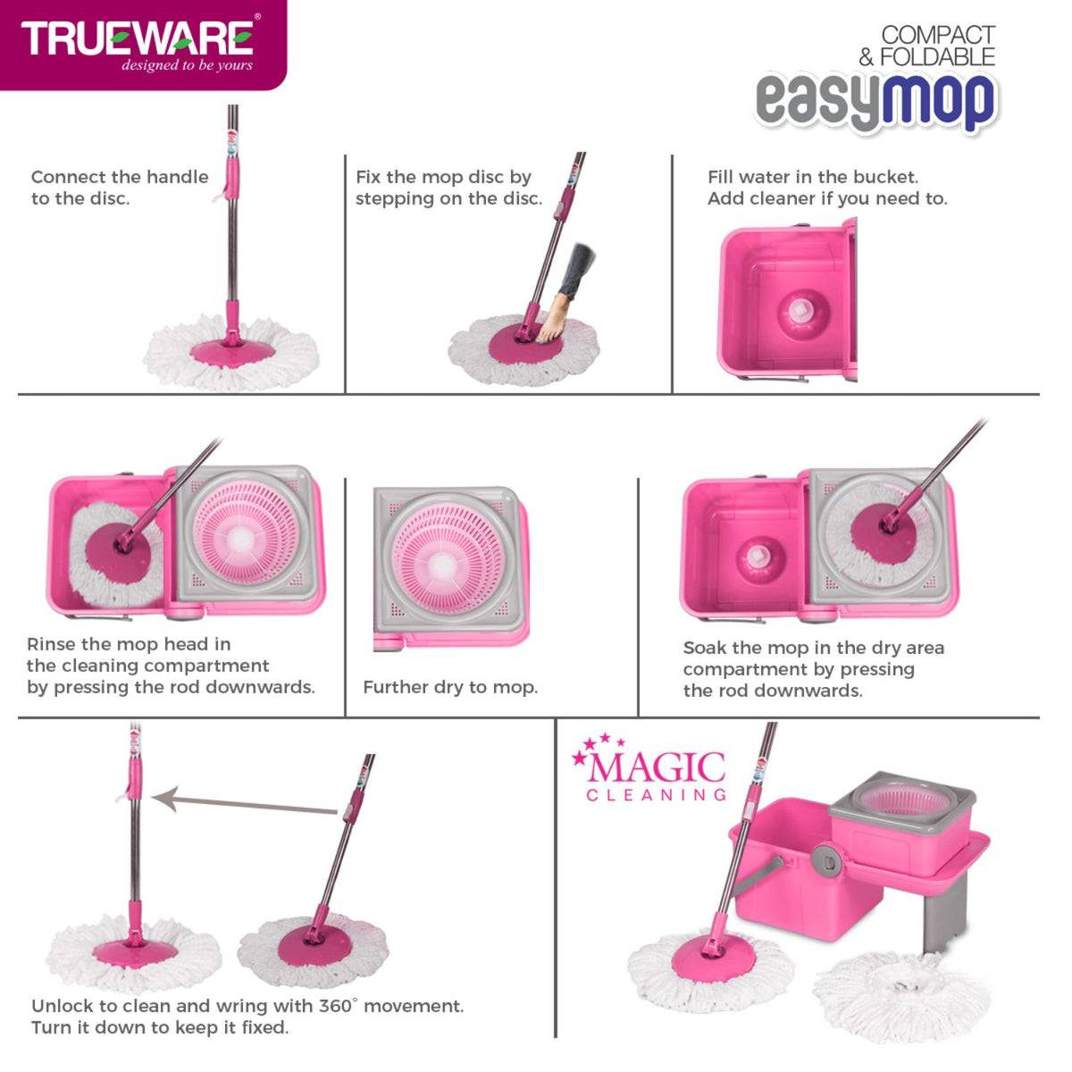 Trueware Easy Mop | Compact & Foldable