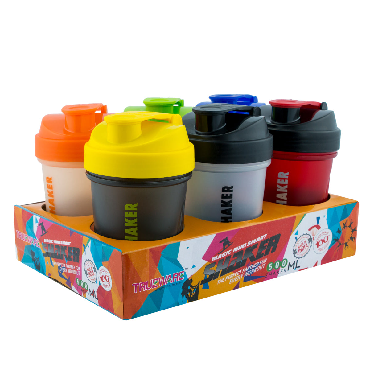 Trueware Mini Smart Protein Shaker with PP Blender Ball | 500 ml