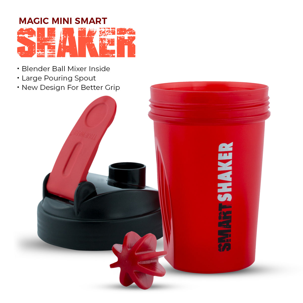 Trueware Mini Smart Protein Shaker with PP Blender Ball | 500 ml